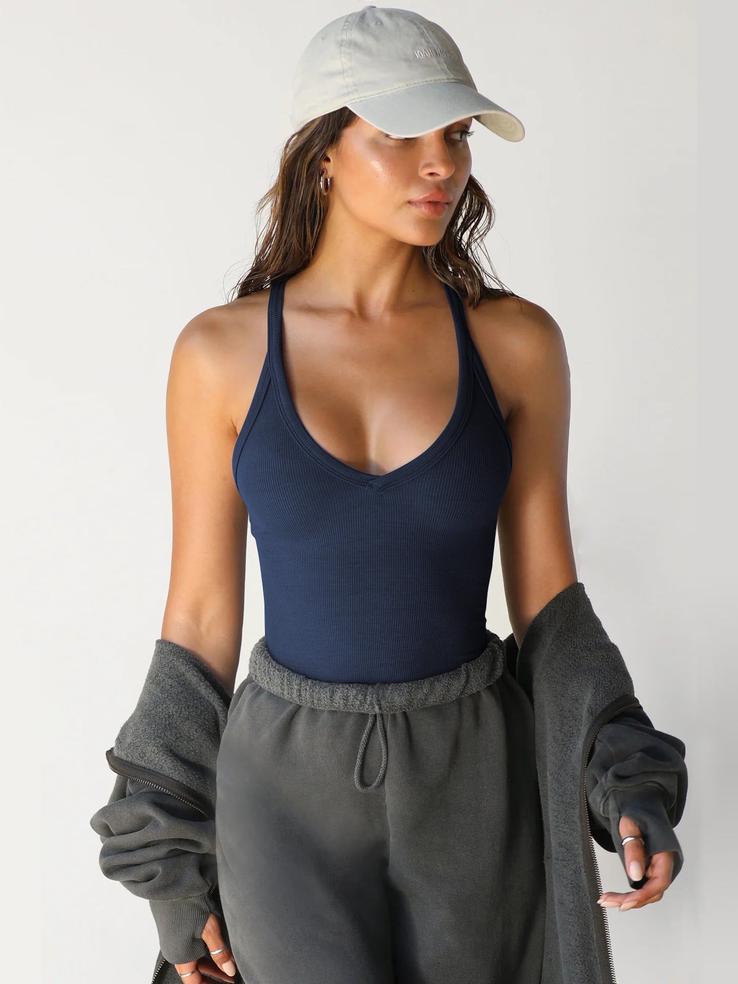 Slim-Fit Y2K Solid Color Crop Tank