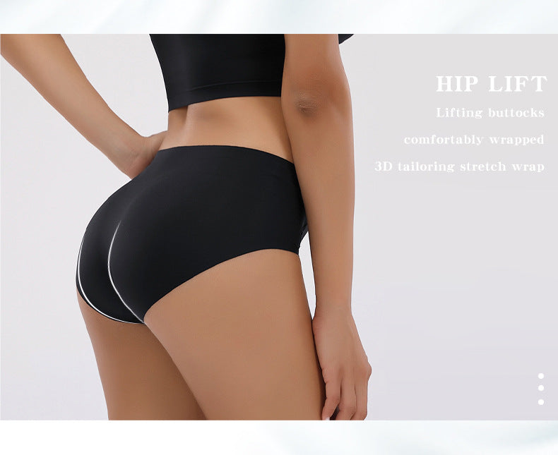 3-Pack Antibacterial Hip Lifting Solid Color High Waist Briefs