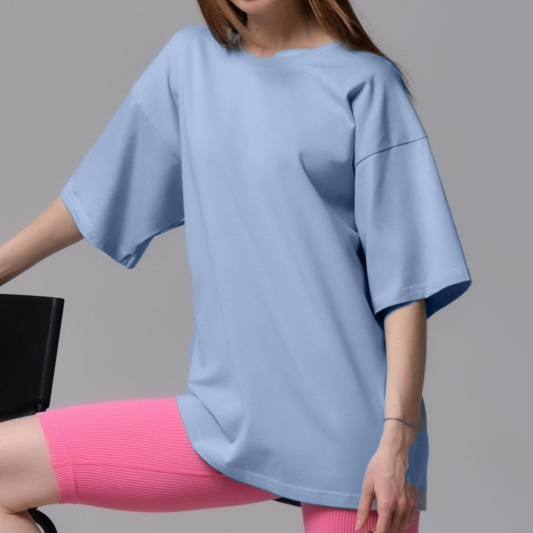 Solid Color Cotton Short-Sleeve T-Shirt - Versatile and Comfortable