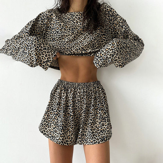 Fashionable and Sexy Leopard Print Women's Loungewear