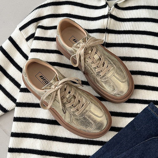 Golden Spring Lace-up Casual Shoes