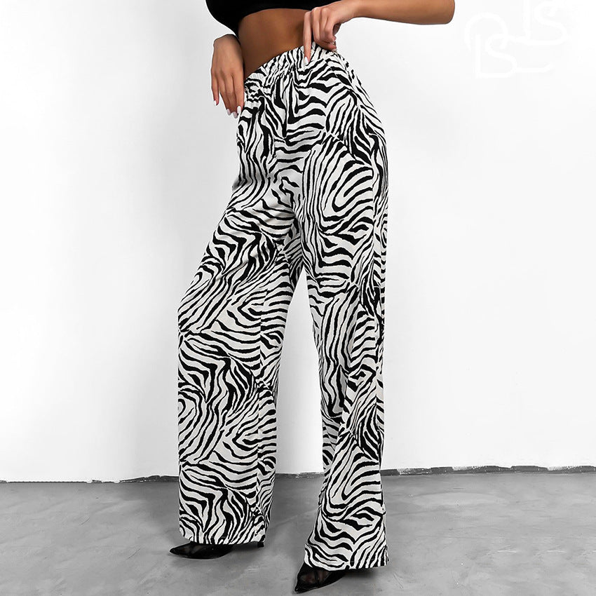 Make a Statement in Zebra Stripe Wide-leg Summer Pants, Unique and Trendy Casual Trousers for Women