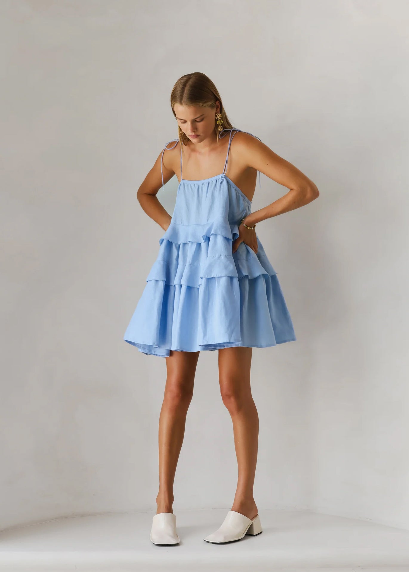 Women's Summer Layered Ruffle Mini Dress