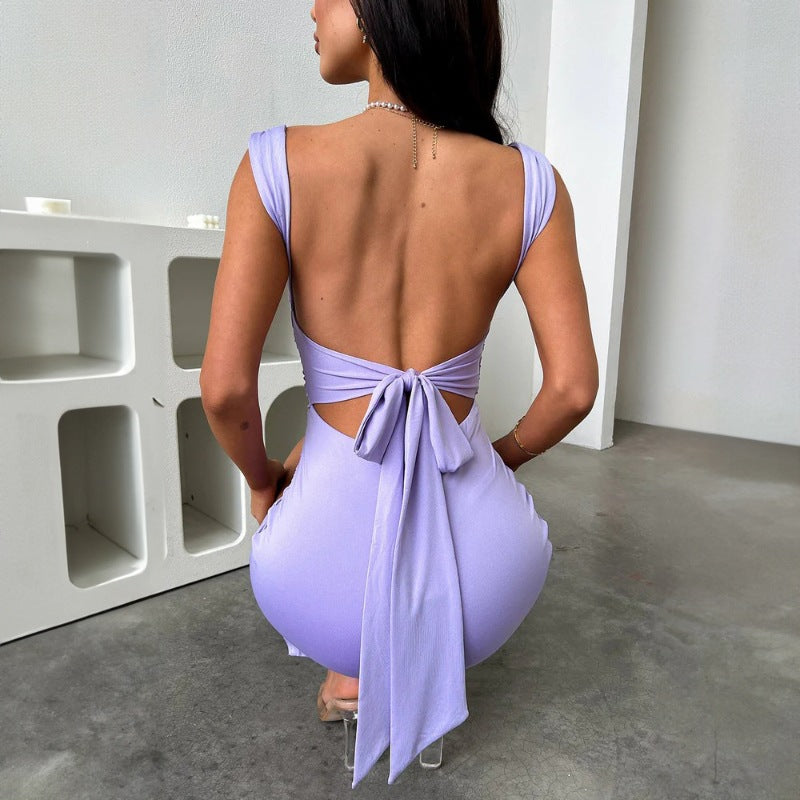 Women's Sexy Lace-Up Backless Dress