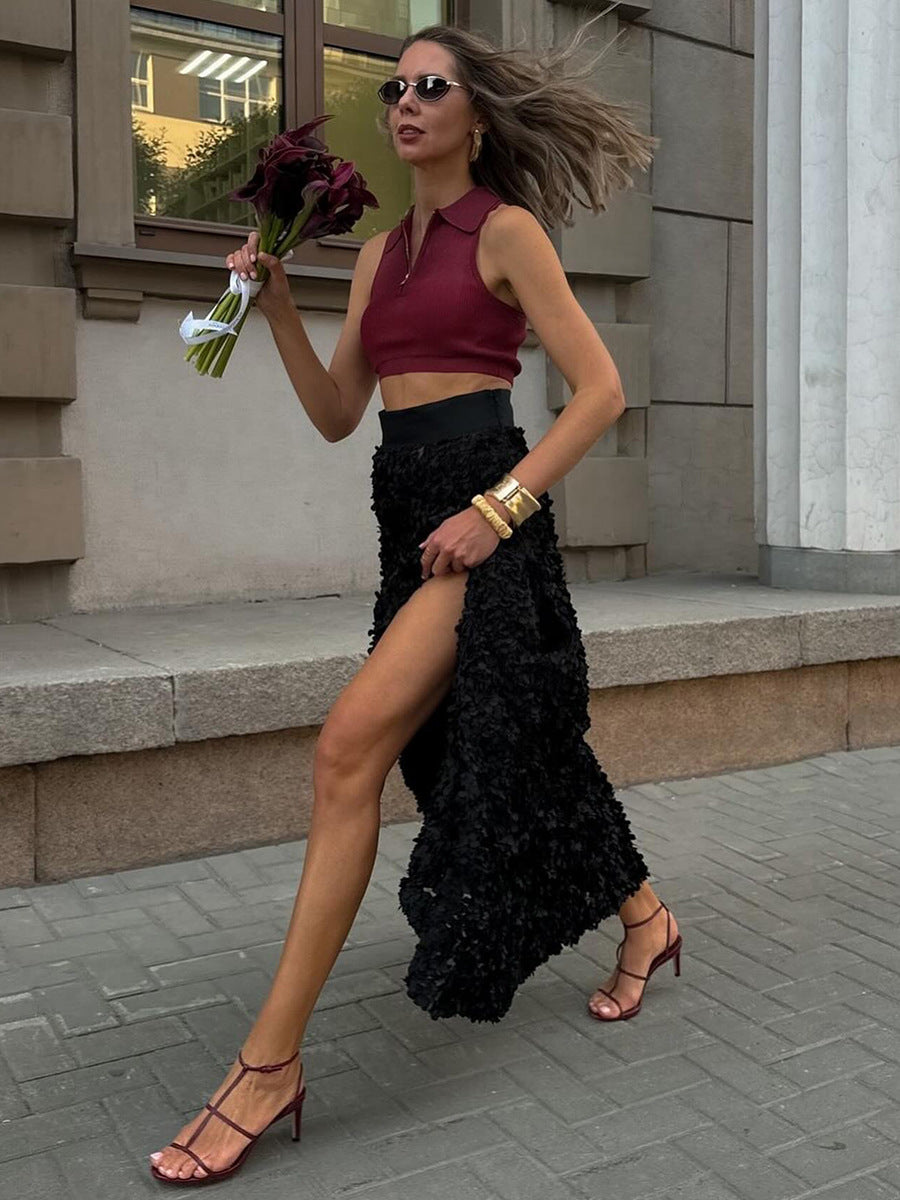 Women's petal-designed evening skirt