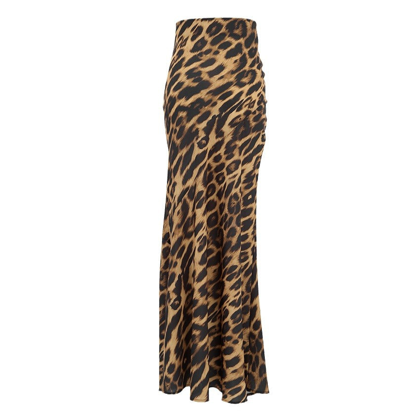 Summer Classic Leopard Print Mid-Waist Bodycon Mermaid Skirt