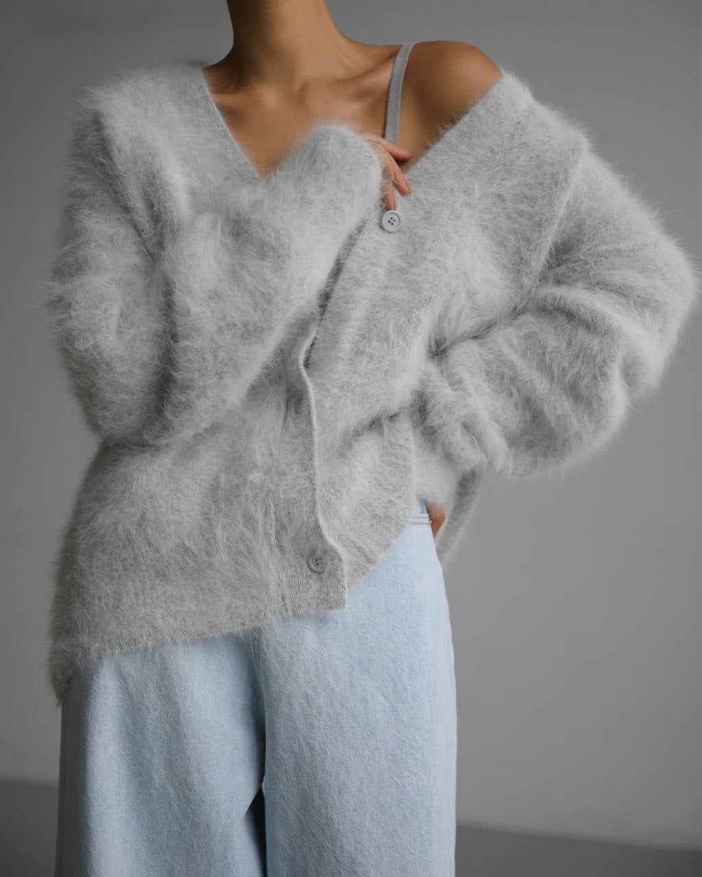 Women's Faux Mink Fur Knit Cardigan