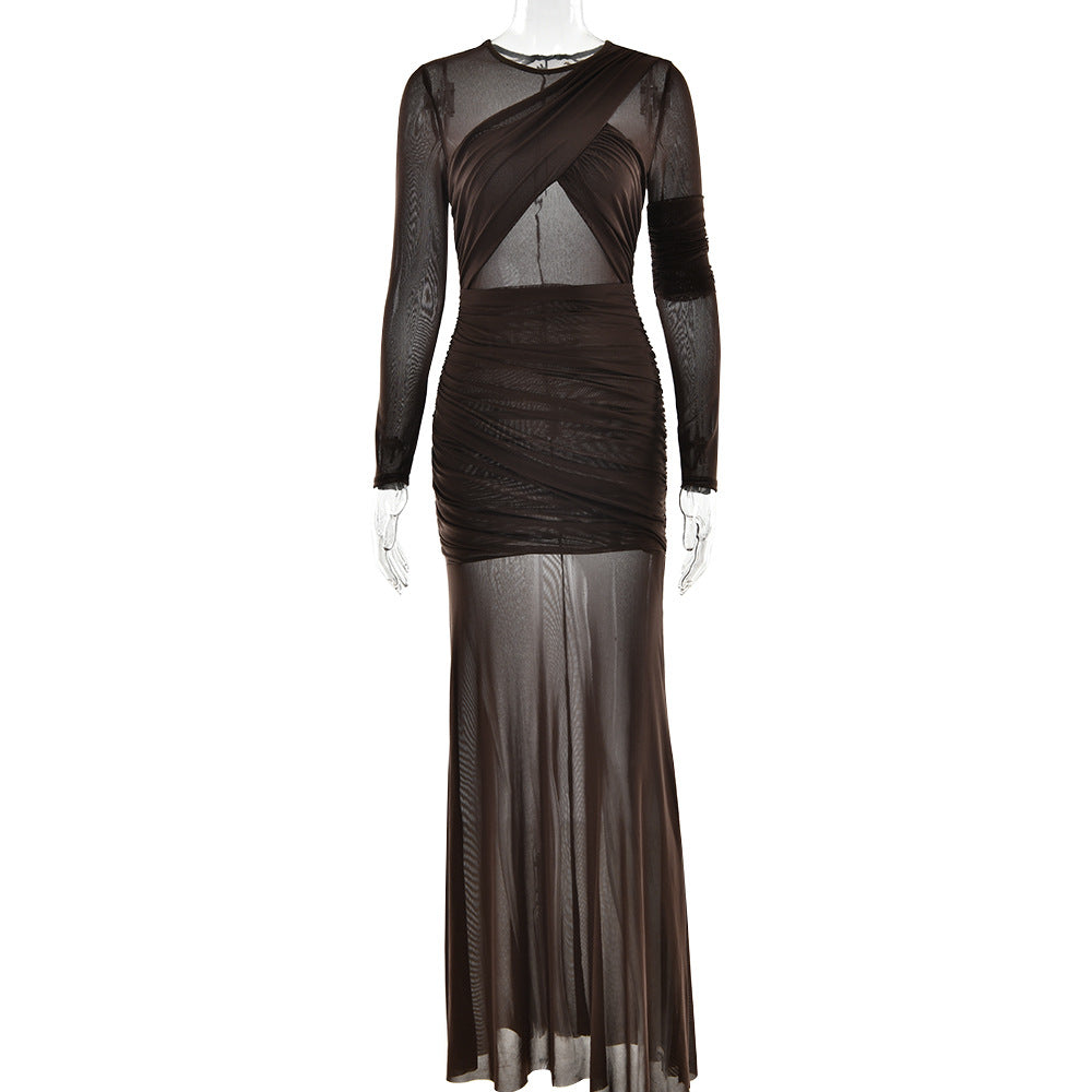 Women's Sexy Mesh See-Through Long Dress