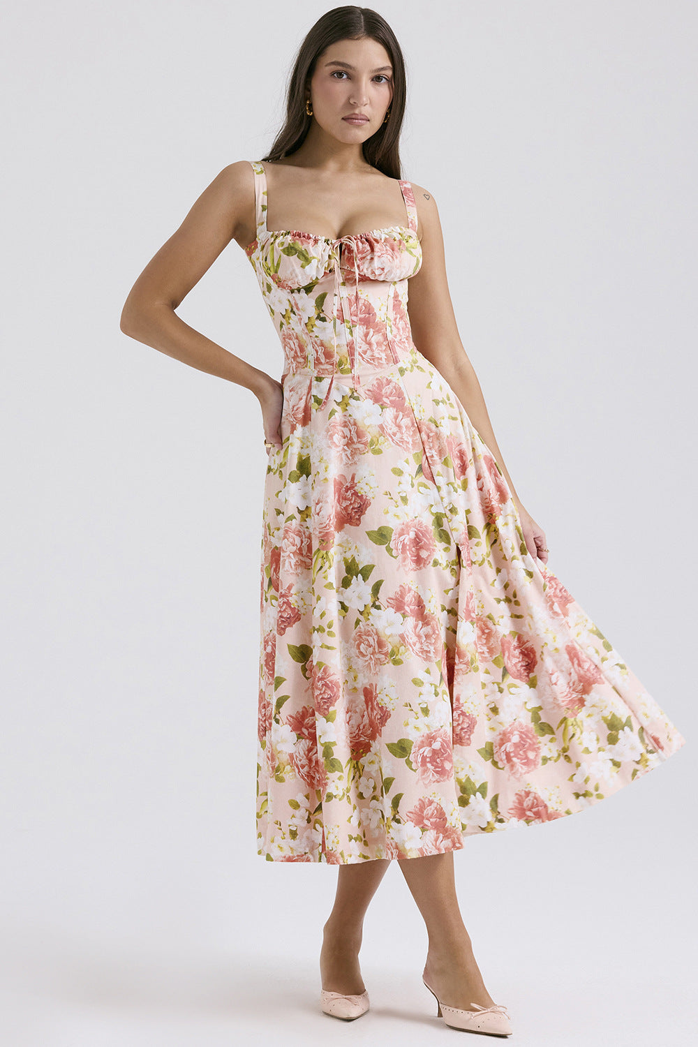 Women's Summer Sexy Backless Floral Strap Dress