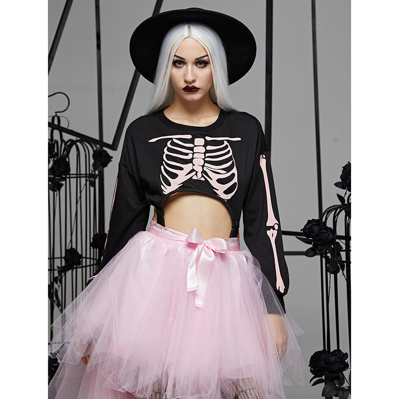 Halloween Skeleton Costume Jumpsuit for Women