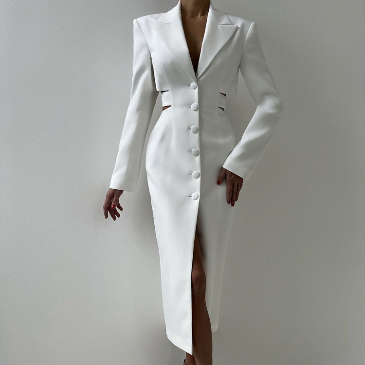 Women's Sexy Hollow-Out Waist Blazer Dress