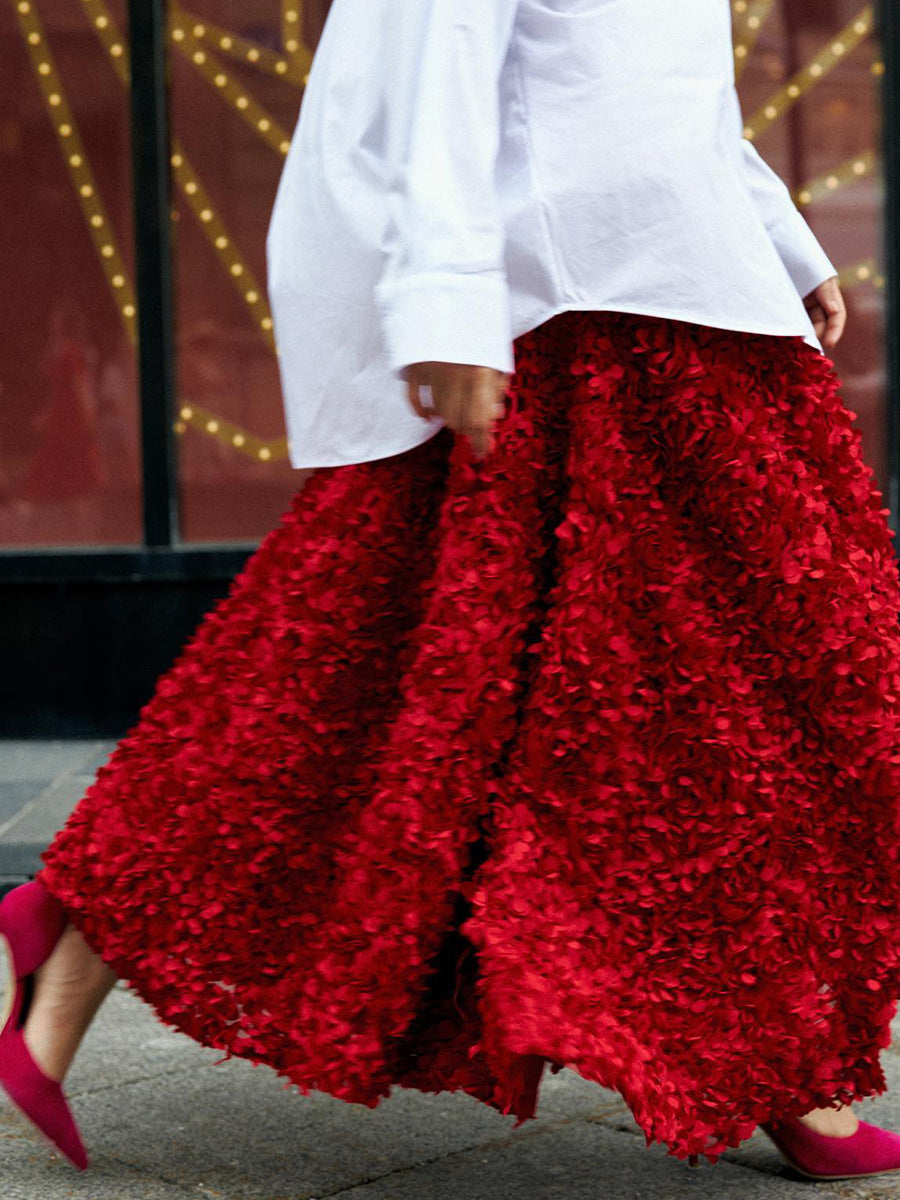 Women's petal-designed evening skirt