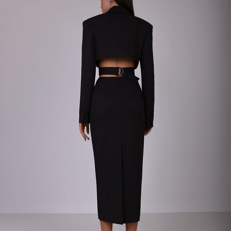 Women's Sexy Hollow-Out Waist Blazer Dress