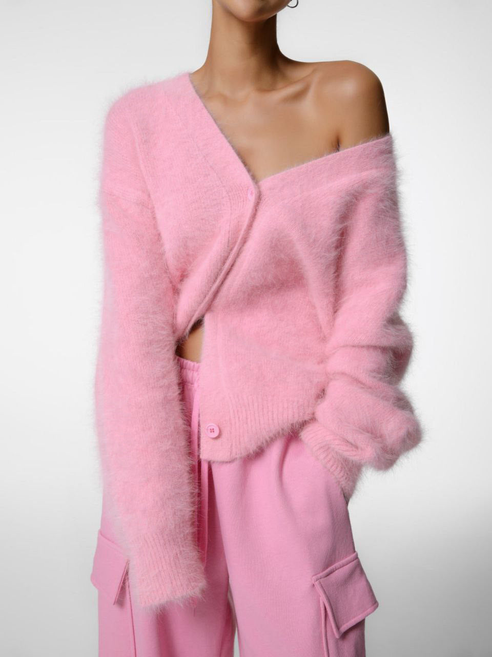 Women's Faux Mink Fur Knit Cardigan