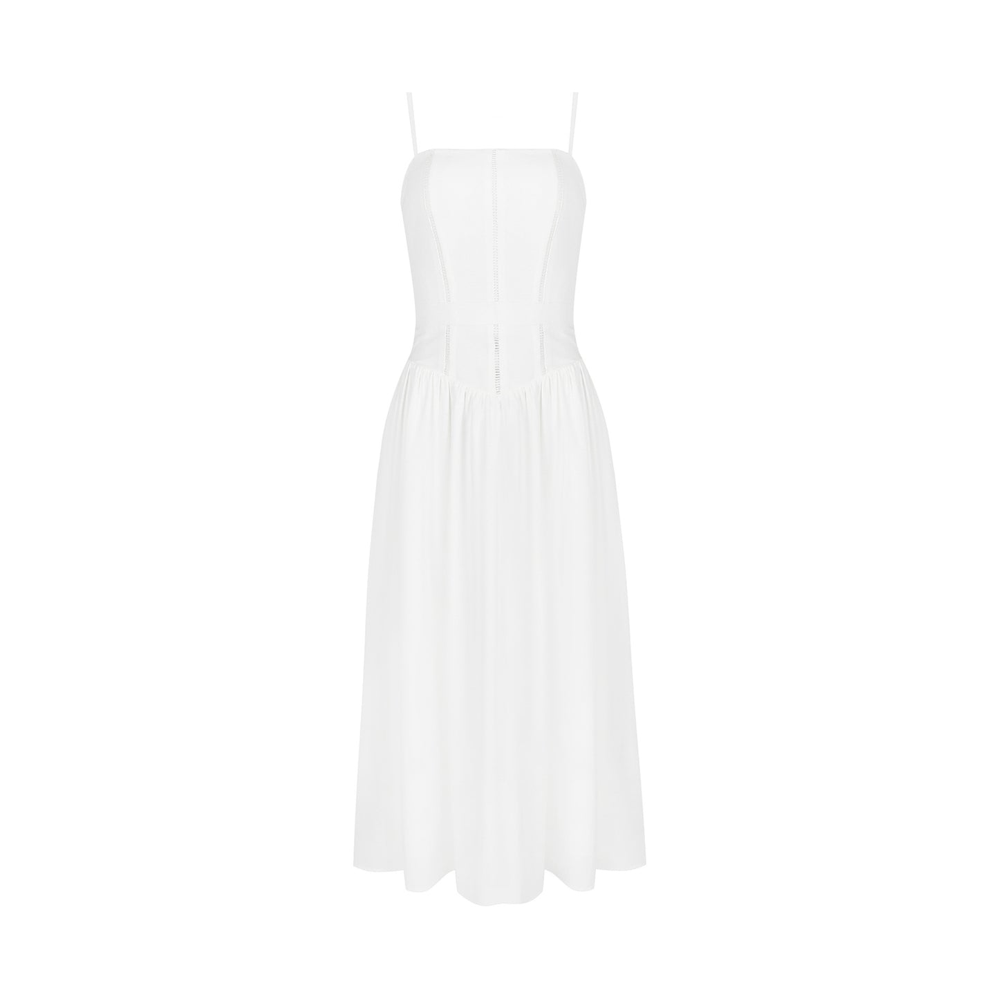 White Bodycon Midi Dress: New Arrival Summer Fashion Sexy V-Neck Dress with Spaghetti Straps for Women