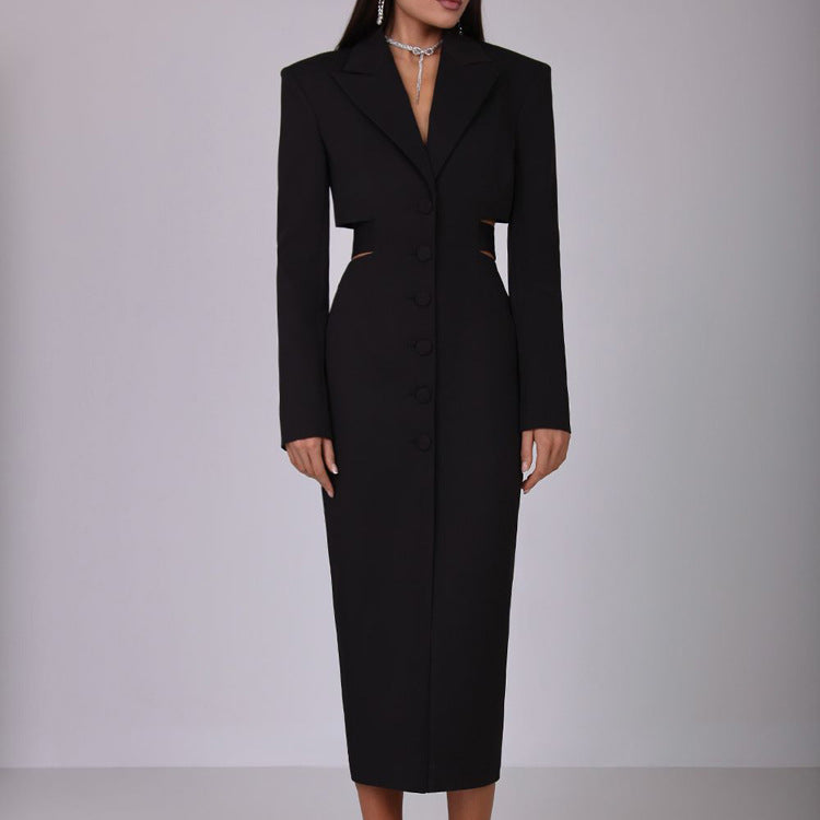 Women's Sexy Hollow-Out Waist Blazer Dress