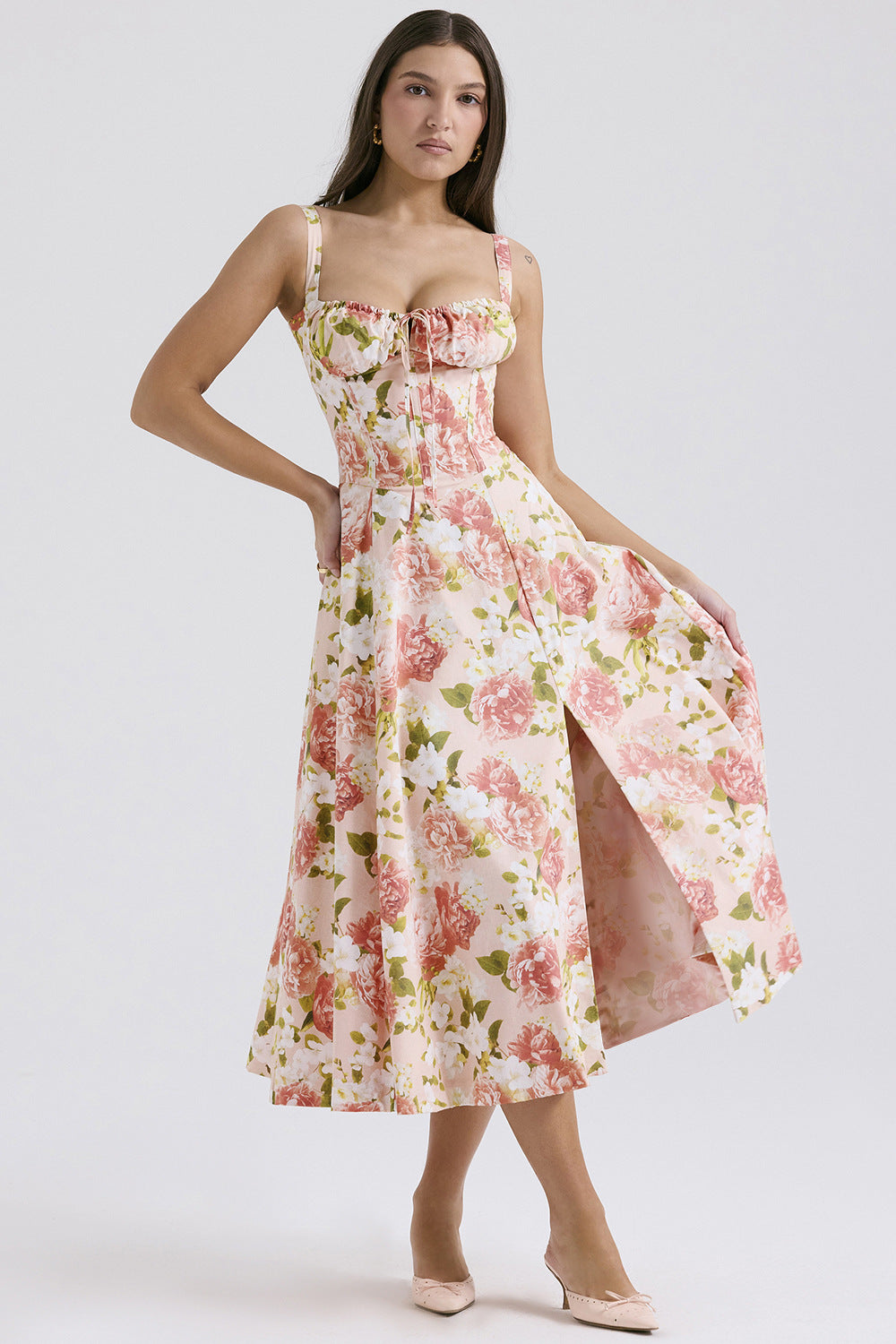 Women's Summer Sexy Backless Floral Strap Dress