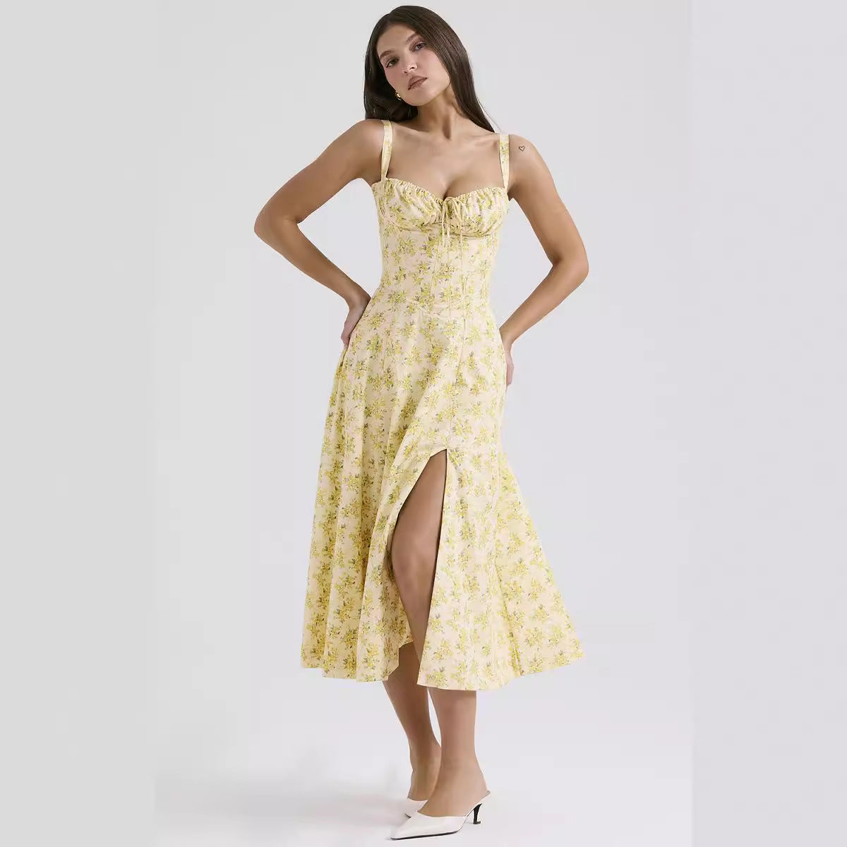 Women's Summer Sexy Backless Floral Strap Dress