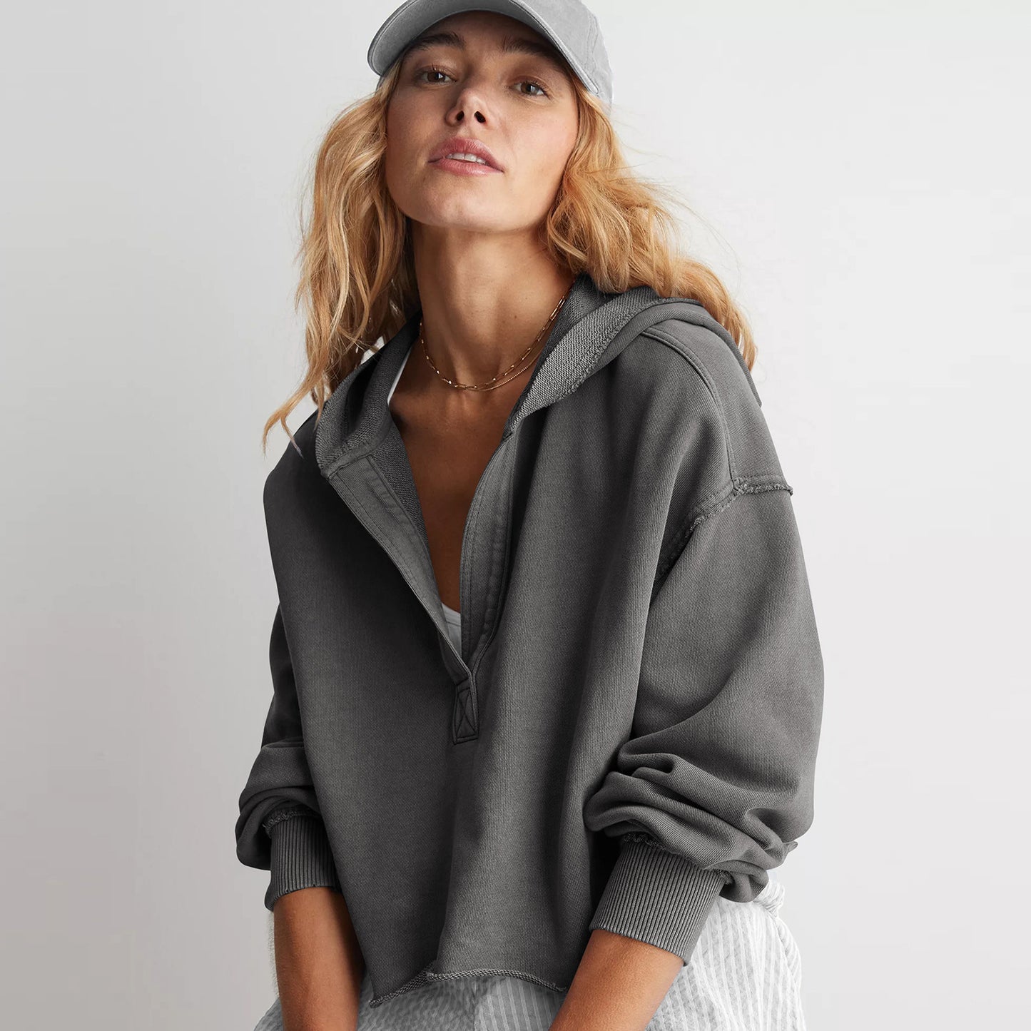 Women's Hooded Loose Pullover Sweatshirt