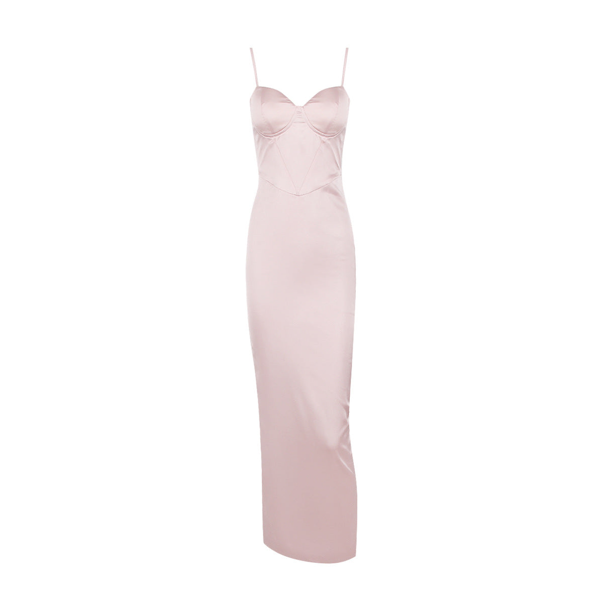 Elegant Pink Spaghetti Strap Slit Gown - Sexy and Sophisticated Evening Dress