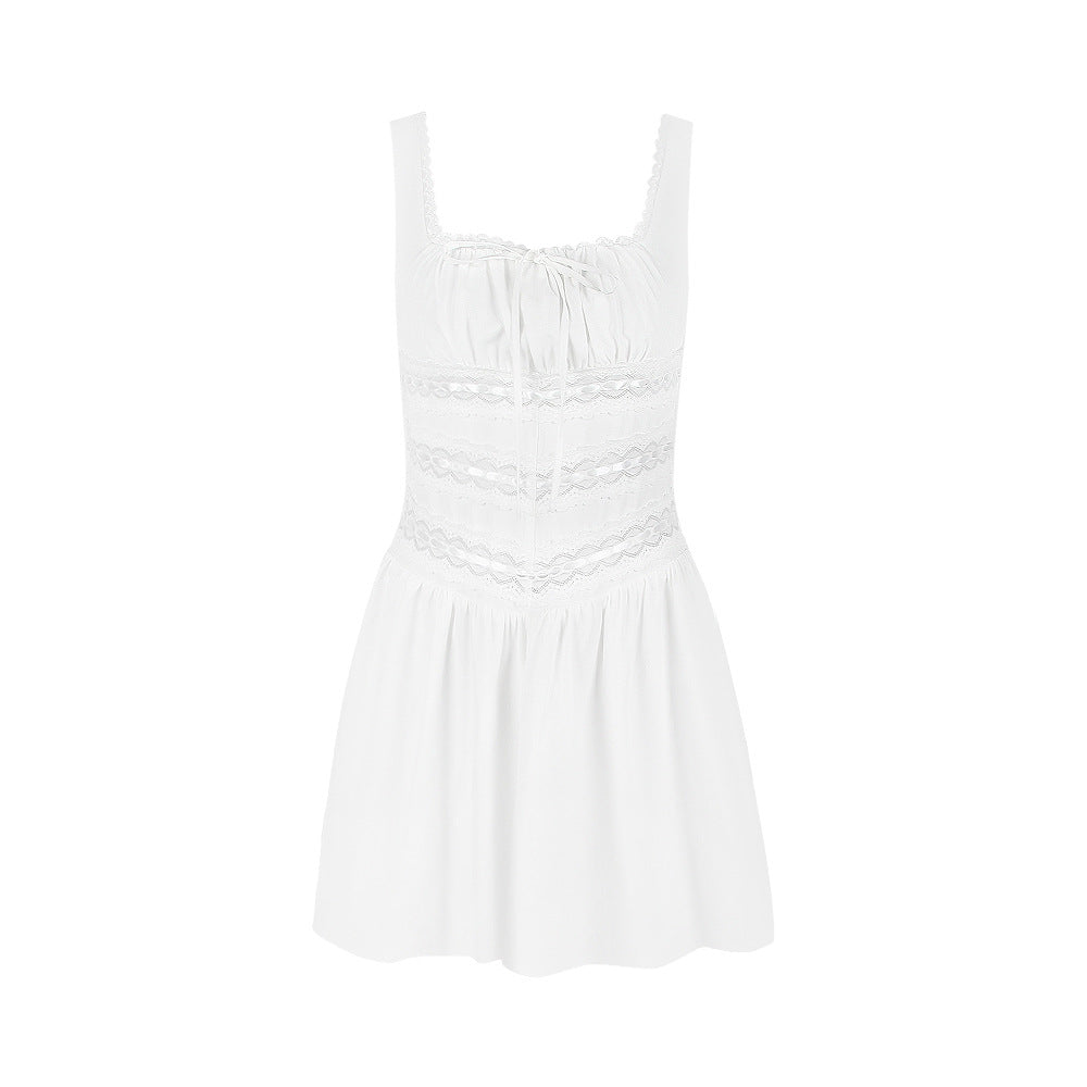 Summer Sexy White Lace Spaghetti Strap Dress