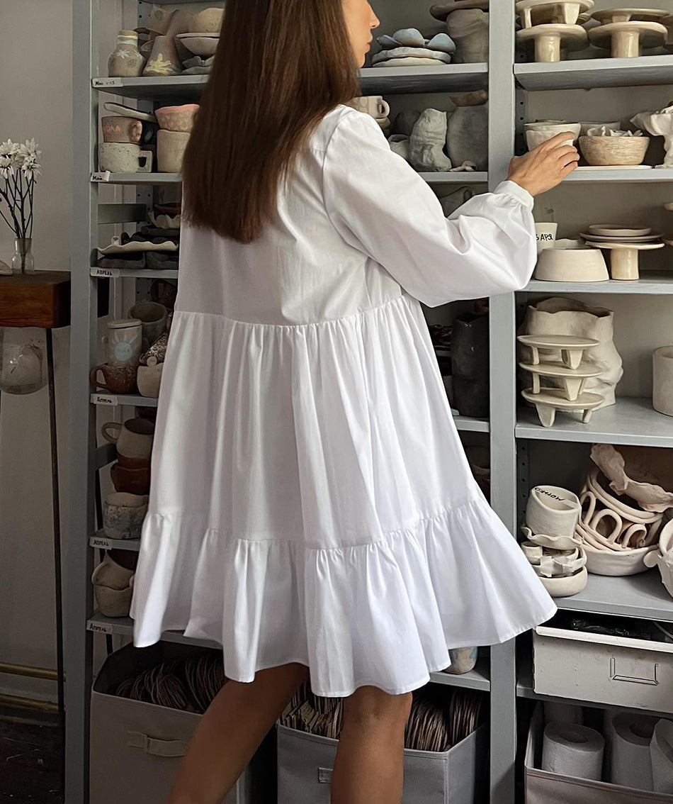 Simple and Elegant Cotton Shirt Dress for Work