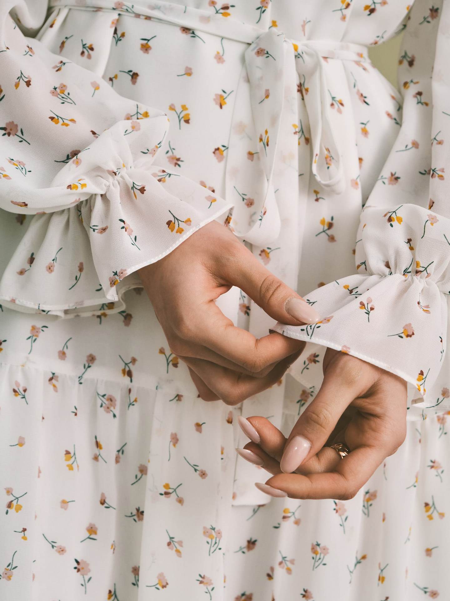 Floral Bubble Sleeve Dress