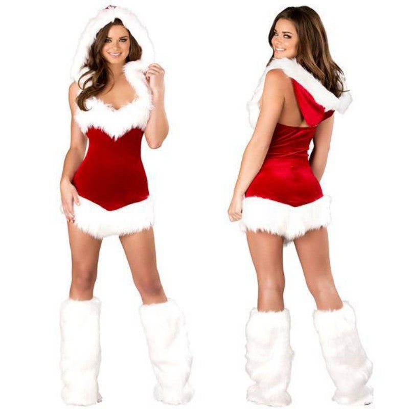 Sexy Christmas Party Dress Set with Adjustable Tie Design