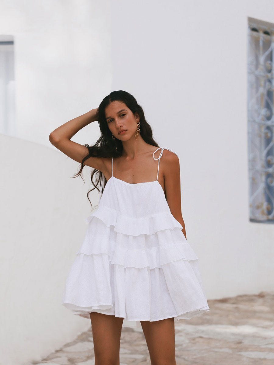 Women's Summer Layered Ruffle Mini Dress