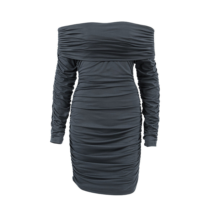 Women's Off-Shoulder Knitted Slim Bodycon Dress