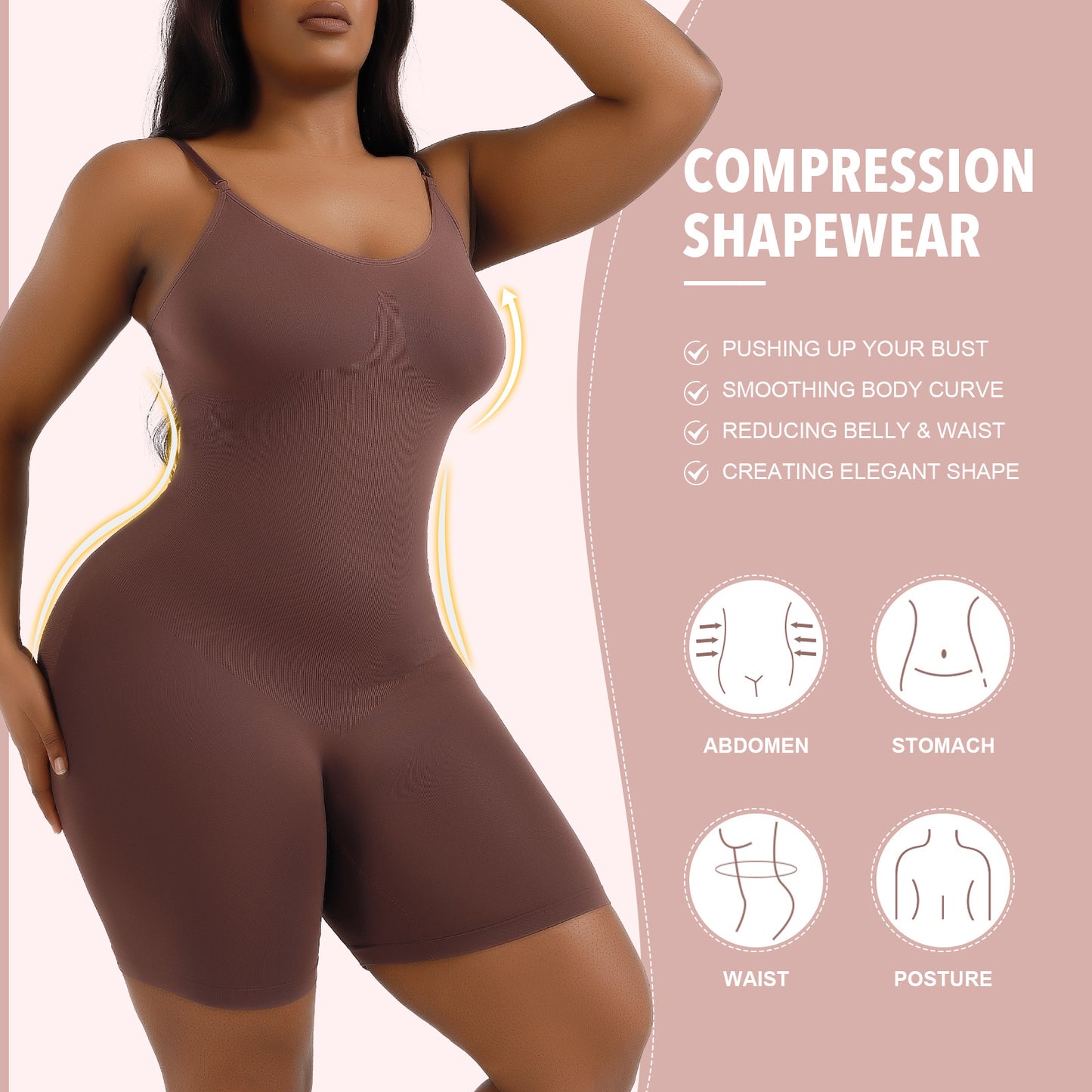 Bodysuit for Women Tummy Control Shapewear Seamless Sculpting One Piece Body Shaper