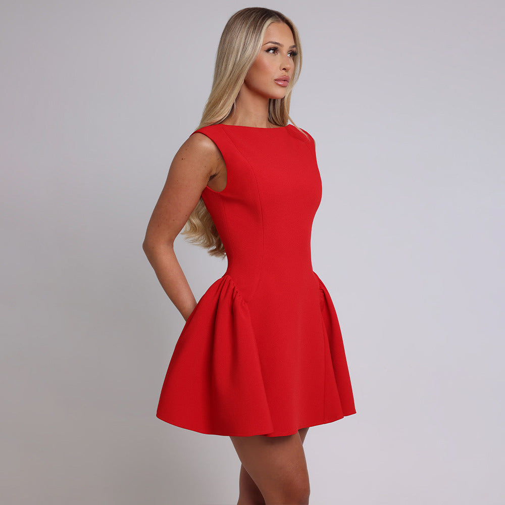 Stylish Sexy Backless Off-Shoulder Mini Dress