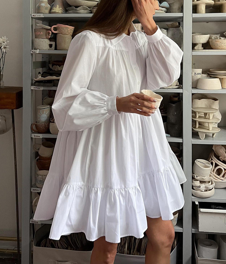 Simple and Elegant Cotton Shirt Dress for Work