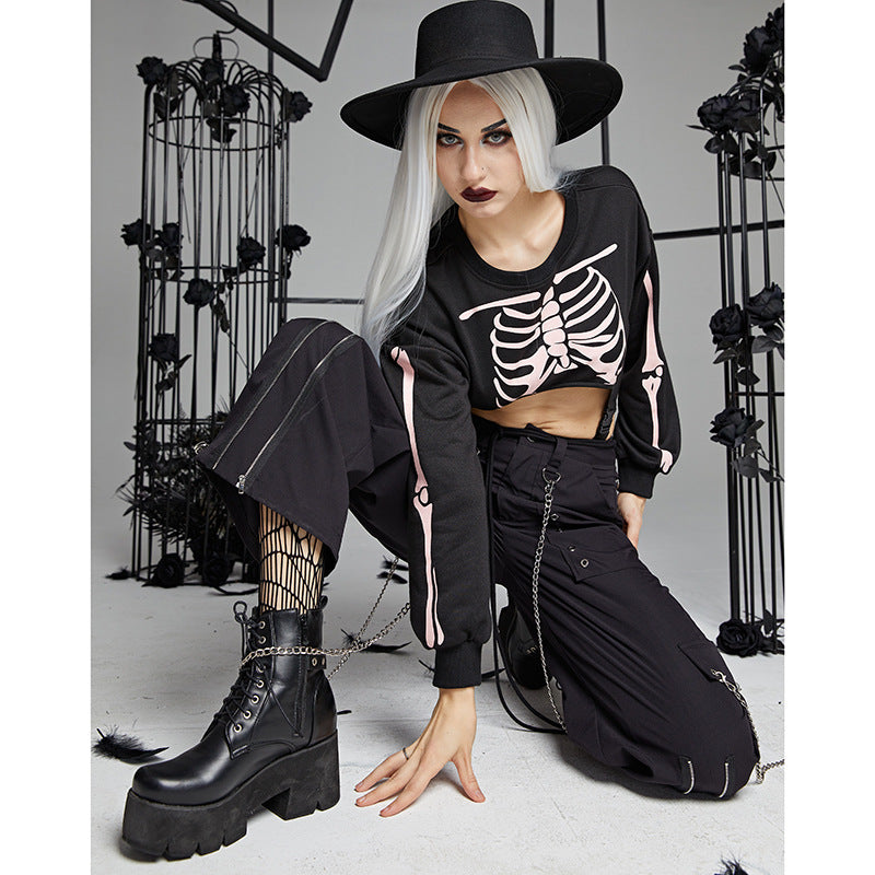 Halloween Skeleton Costume Jumpsuit for Women