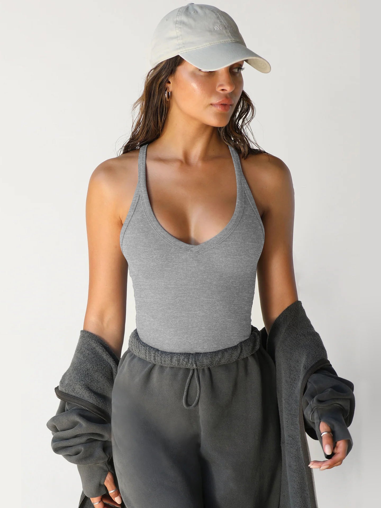 Slim-Fit Y2K Solid Color Crop Tank