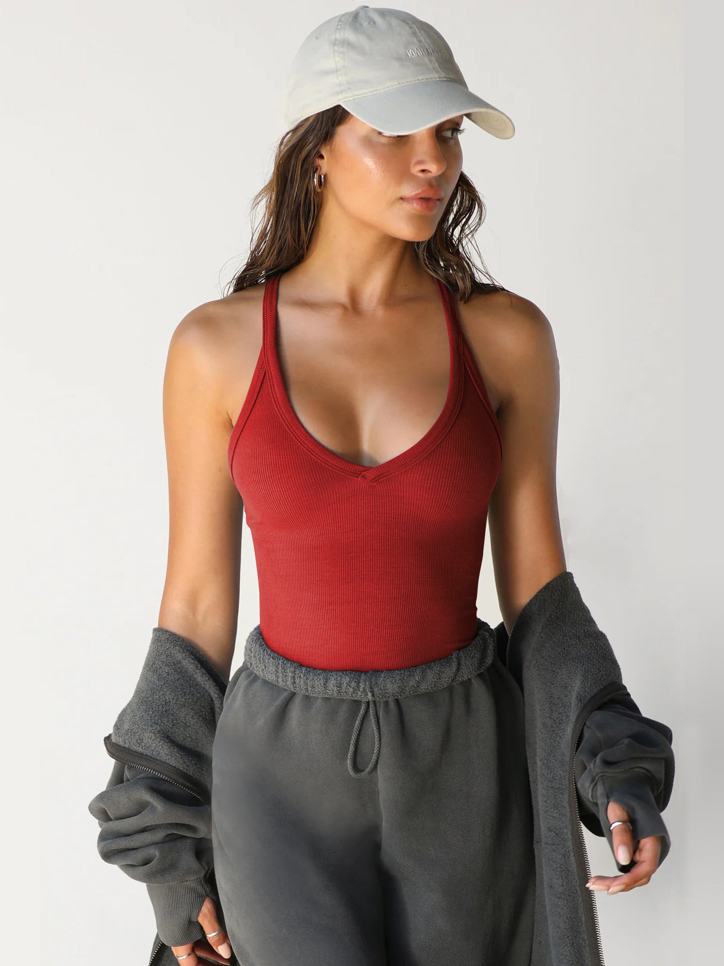 Slim-Fit Y2K Solid Color Crop Tank