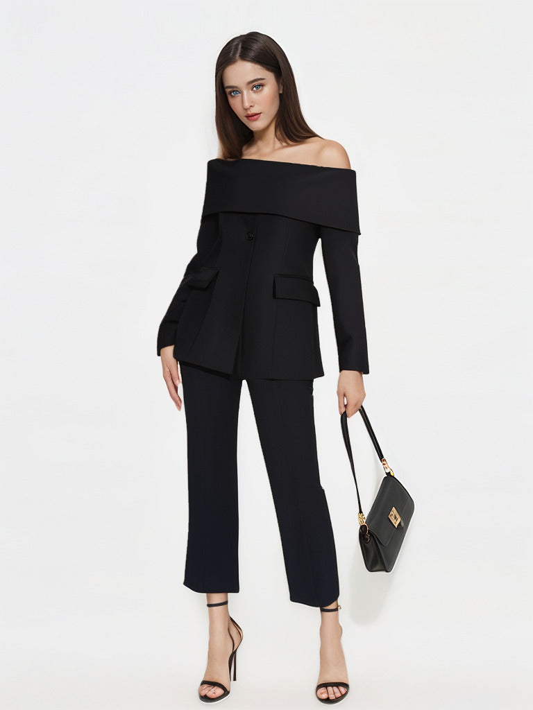 Women's Off-Shoulder Long Sleeve Sexy Blazer