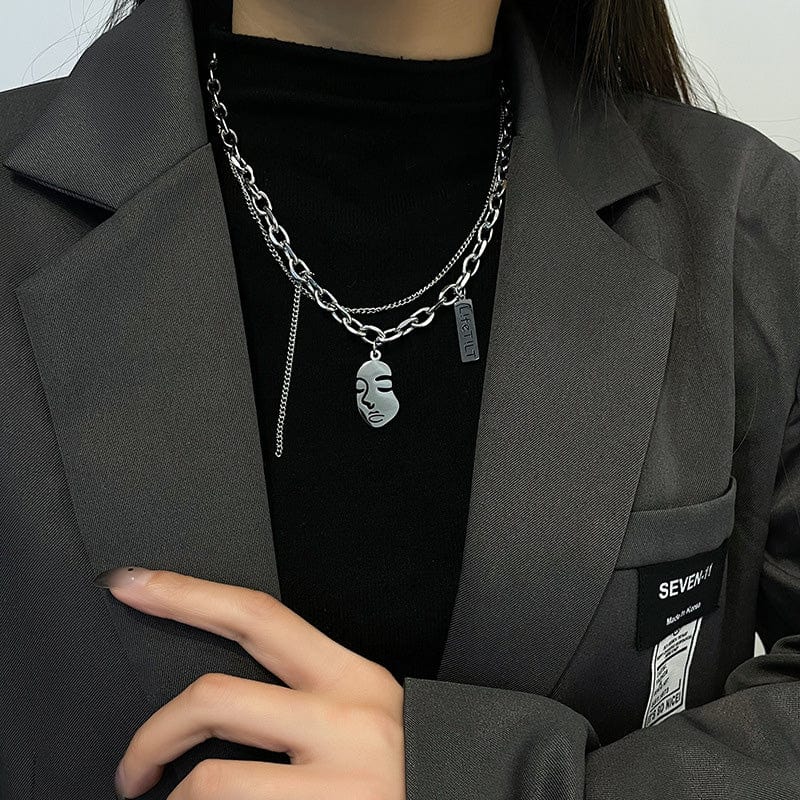 Silver Chain Punk Necklace