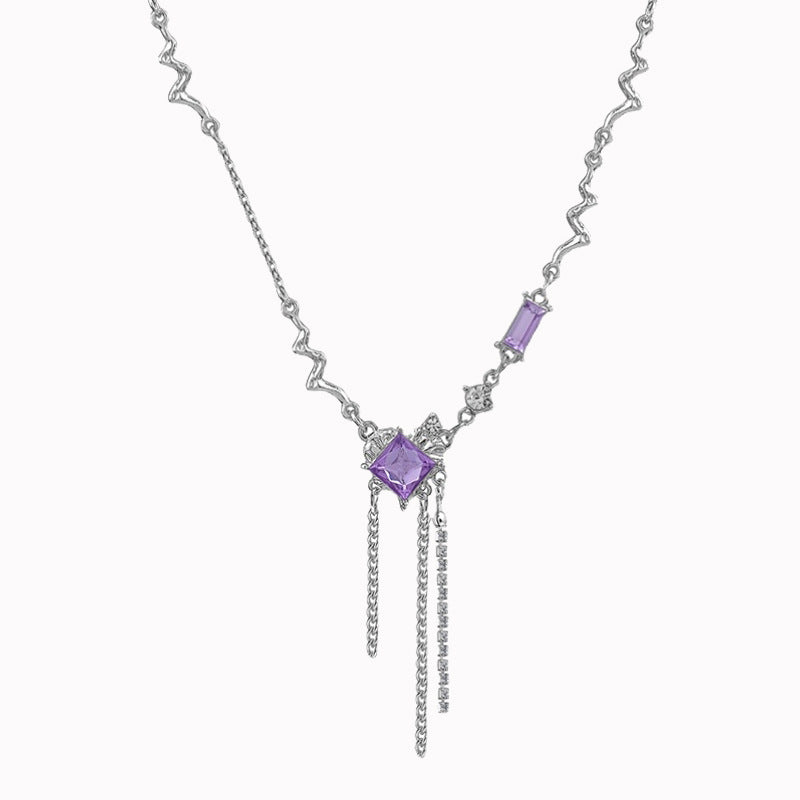 Purple Heart Tassel Choker