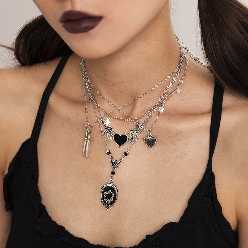 Bat Heart Necklace set - ACC MODE