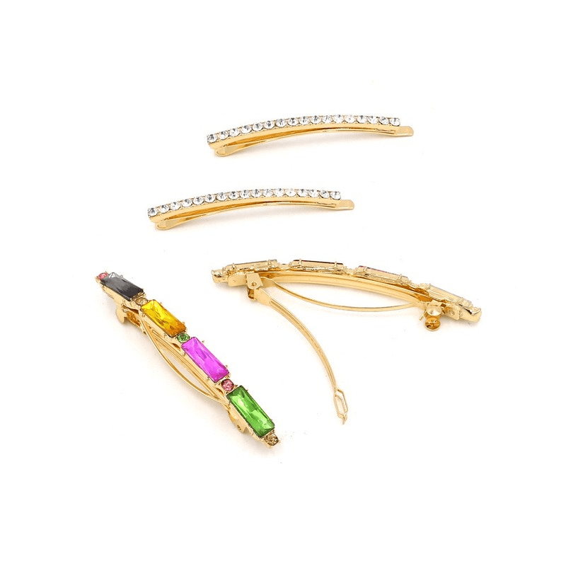 Stained Glass Crystal Hair Clip Set