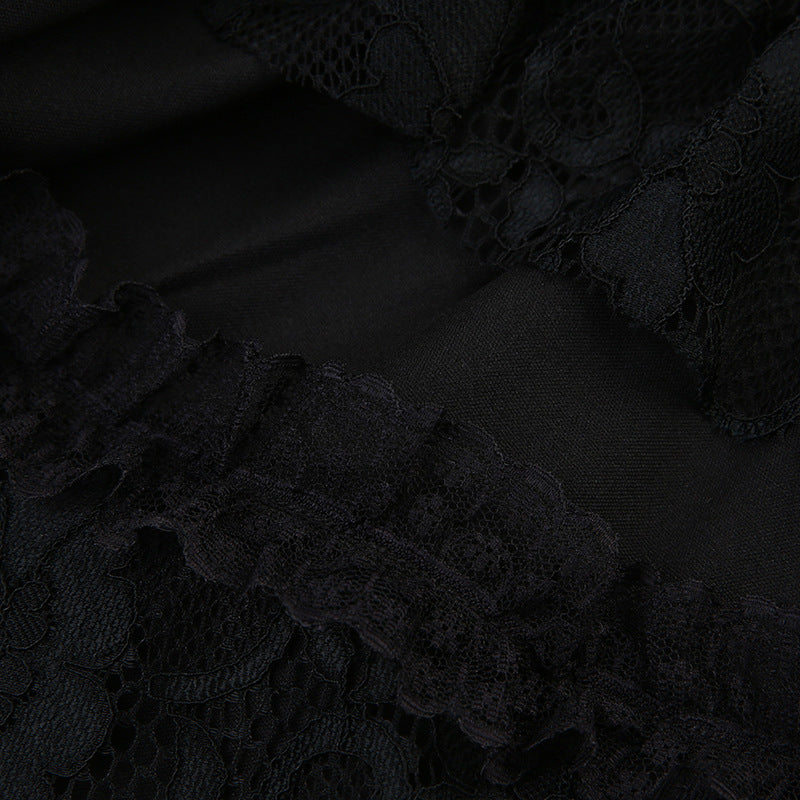 Gothic Lace Panel A-line Skirt