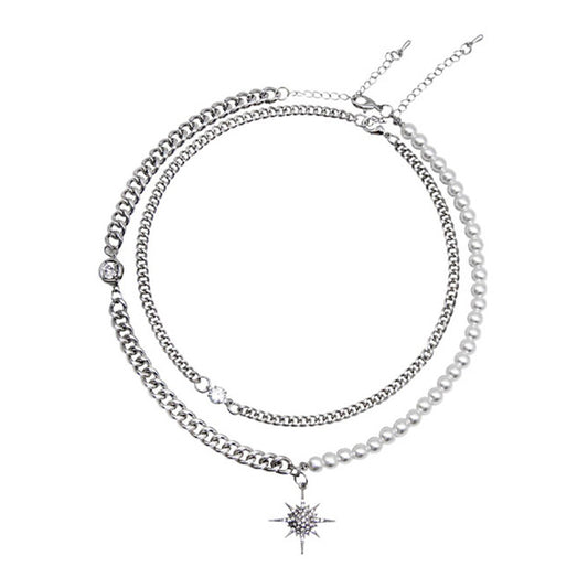 Star Pendant Double Layered Necklace